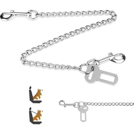 Attache Ceinture Securite Chien Voiture Harnais 65cm, Laisse Chien Voiture Anti-Morsure en Acier Inoxydable 3 en 1 pour Les Boucle de Ceinture de Sécurité, Les Coffre et ISOFIX (1/5)