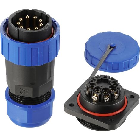 Connecteur à vis étanche IP67 à 9 broches à déconnexion rapide mâle femelle calibre de fil 12 AWG, pour outils électriques industriels/appareils électriques intelligents (1/5)