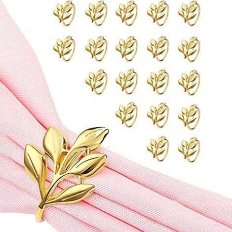 Juego de 20 anillos para servilletas de lámina dorada - Anillos para servilletas dorados - Anillos para recuerdos de fiesta