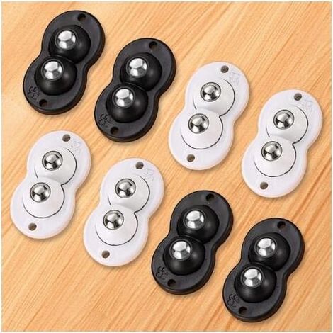 Petite Roulette, 8 pièces Mini Roulettes Pivotantes Auto-adhésives, petite Roulettes Pivotantes, 360 degrés Poulie Mobile Rotative 2 Roulettes (1/5)