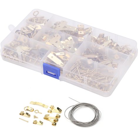 Set mit 230 Bilderrahmenhaken, spurlosen Nägeln, goldenem Wanddraht, europäischer Stil (1/5)