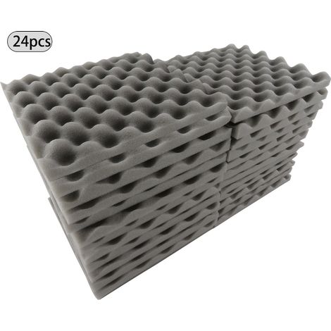 24 Stück 30 x 30 x 3 cm Akustikschaumstoffplatten, Eierschaumstoffmatten, Schallisolierungsschaumstoff für Heimstudio, Theater, KTV (1/3)