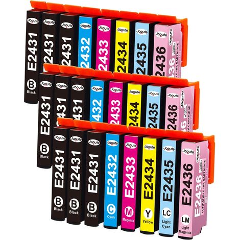 24 Pack 24XL Cartouches d'encre Compatibilité avec Epson 24XL 24 Cartouches (1/5)