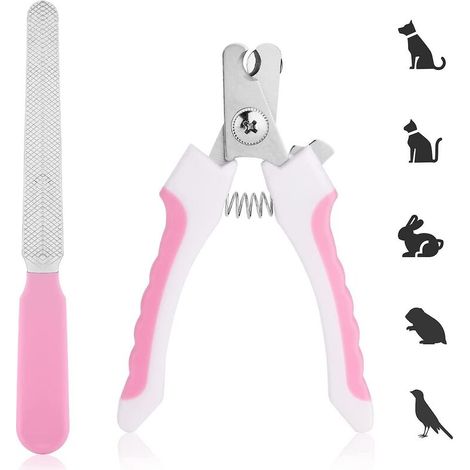 Coupe-ongles pour chien, coupe-ongles pour chien, lime à ongles pour chien, tondeuse professionnelle pour animaux de compagnie, coupe-ongles pour chien et chat, soin des pattes d'animaux (rose) (1/5)