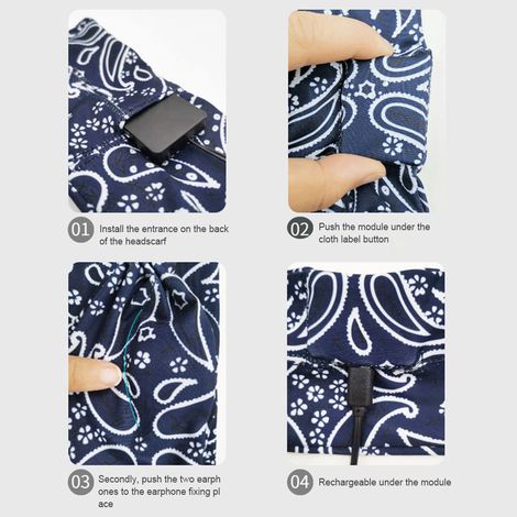 Écouteurs sans fil Bluetooth avec bandeau pour dormir, musique et haut-parleurs HD, idéaux pour les personnes dormant sur le côté, le sport, le jogging et le yoga. Idée cadeau. (1/5)