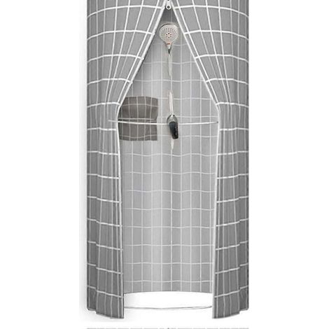 Tente de bain ronde pour adulte, isolation épaisse, rideau de douche chaud et imperméable pour l'hiver. (1/5)