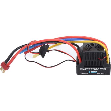 Contrôleur électronique de vitesse 80A ESC étanche sans balais dissipateur thermique pour voiture RC 1/8 (1/5)