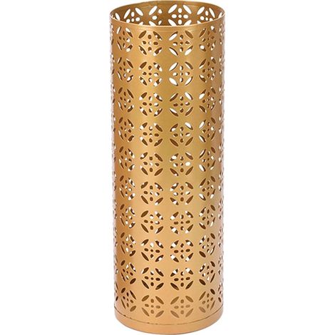 Porte-parapluies d'entrée, support à parapluies, porte-parapluies rond en métal ajouré, organisateur de parapluies autoportant pour la maison, l'hôtel ou le bureau. (1/5)