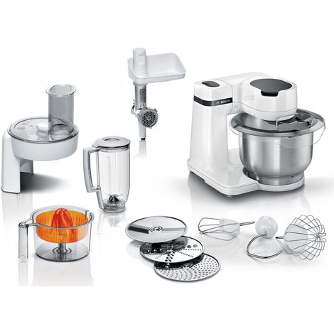 Bosch – Robot pâtissier multifonction 700W – Capacité 3.8L – 4 vitesses – Idéal pour pâtes et crèmes – Accessoires inclus (1/9)