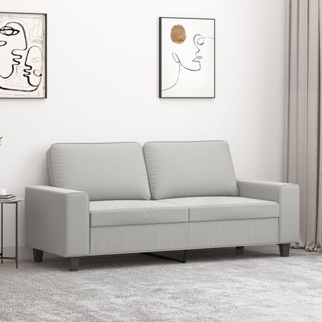 2-Sitzer-Sofa Hellgrau 140 cm Mikrofasergewebe (1/5)