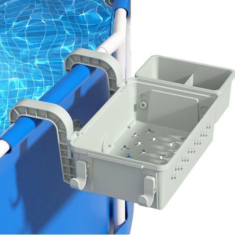 Panier de rangement au bord de la piscine, accessoires de piscine, avec porte-gobelet de piscine, convient au rail supérieur de 7,5 cm ou moins (1/5)