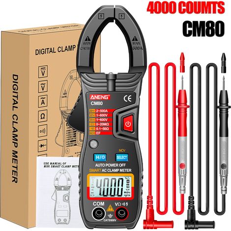 ANENG CM80 Zangenmultimeter 4000 Count Auto-Range Voltmeter Amperemeter AC 500A Ohmmeter mit Taschenlampe