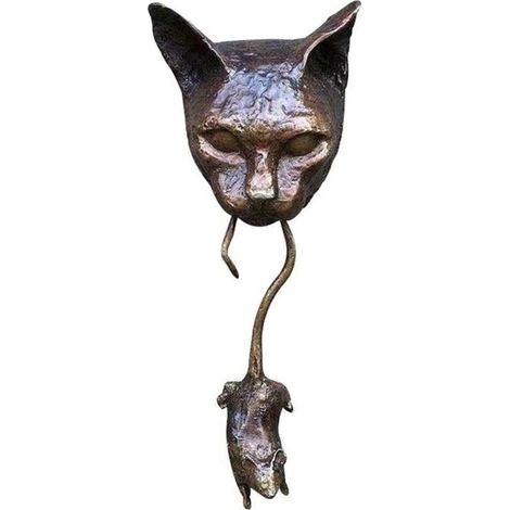 Heurtoir de porte chat souris, décoration murale suspendue en résine, ornement statue pour intérieur, fixation murale, pièce unique (1/4)