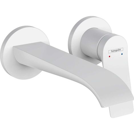 Hansgrohe Vivenis - Grifo empotrado de lavabo de 2 orificios, EcoSmart, blanco mate 75050700