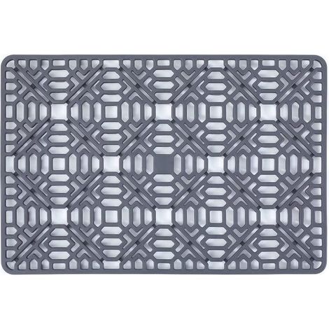 Spülbeckenmatte, rutschfeste, hitzebeständige Silikon-Abtropfmatte, graue Silikon-Abflussmatte, faltbar, 40 × 27 cm