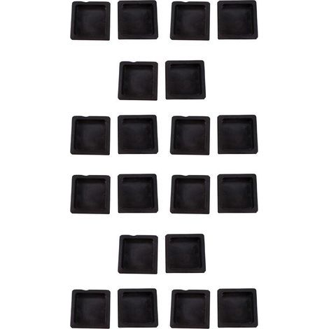 Embouts Carrés Nervurés en Plastique, 100mm X 100mm, Inserts de Tube de Couverture, 20 Pièces (1/2)