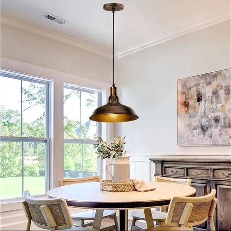 Retro Lustre Suspension Industrielle,Lampe Luminaire Vintage en Fer Style Edison pour Salon Chamrbe (1/4)