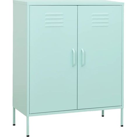 Mobile contenitore moderno e pratico 80 x 35 x 101,5 cm acciaio colore menta 020046858