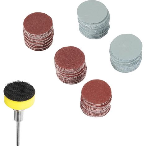 100pcs Ponceuse à Mixte de 25 Mm, Disque de Papier de Verre Remplaçable Disque de Ponçage Tampons de Papier de Polissage Ensemble de Papier de Verre Abrasif (1/5)