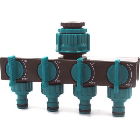 Répartiteur de tuyau 4 voies avec raccord rapide 1/4 pouce, robinet pour tuyau agricole, raccords de robinet 4 voies DN20/DN25 FNPT KLB