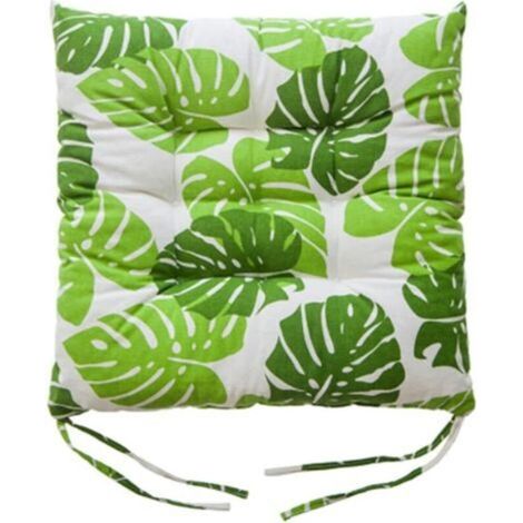 [NEVER USED] (Green) Set of 2 dining room, garden, or kitchen chair cushions with ties