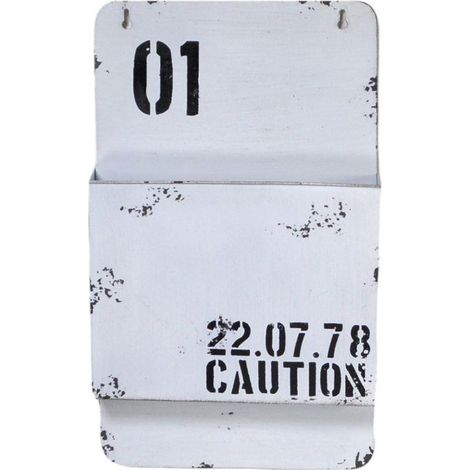 Portalettere metallo bristol bianco cm25x8h42