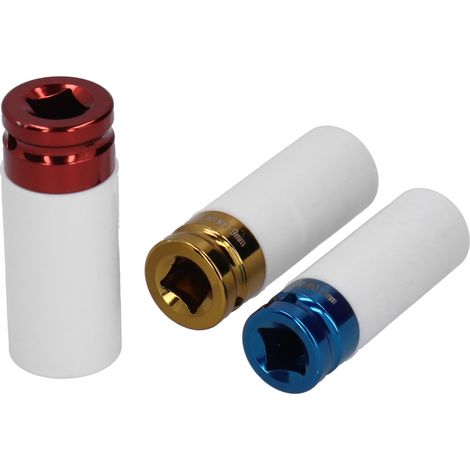 douilles de protection pour pneus 1/2" avec manchon de protection pneumatique coloré, outils à main (1/5)