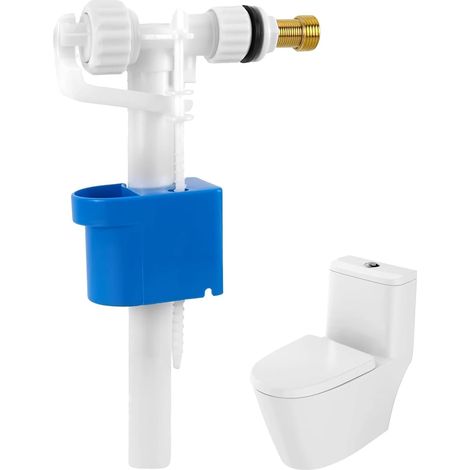 1PCS Vanne de Remplissage Universelle,Vanne Flotteur Chasse D'eau WC pour Chasse D'eau G3/8" et G1/2",Mecanisme Robinet Chasse D'eau WC Réglable,Raccord D'alimentation Latéral,Quantité d'eau réglable. (1/5)