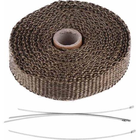 Brrnoo Browning Isolation Thermique Échappement Enveloppe avec 4 Câbles Acier Inoxydable 5m Ruban Isolation Voiture (1/5)