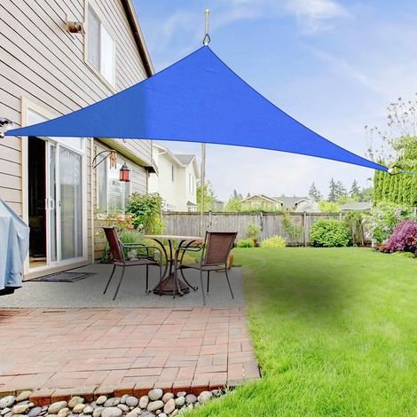 Greenbay Sun Shade Sail Garden Patio Party Sunscreen Awning Canopy 98% UV Block Triangle Blue 5x5x5m