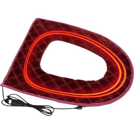 Beheizbarer Toilettensitz mit USB-Anschluss 5 Heizstufen mit Timer zum Einstecken ideal für den Winter bordeauxrot geeignet für kalte Witterung (1/5)