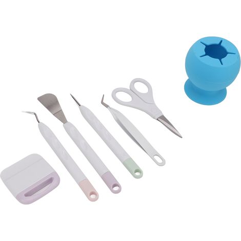 Einfach zu bedienende Bastelwerkzeuge mit Silikon-Aufbewahrungsbox zum Papierschneiden, Gravieren und Scrapbooking (blau) (1/5)