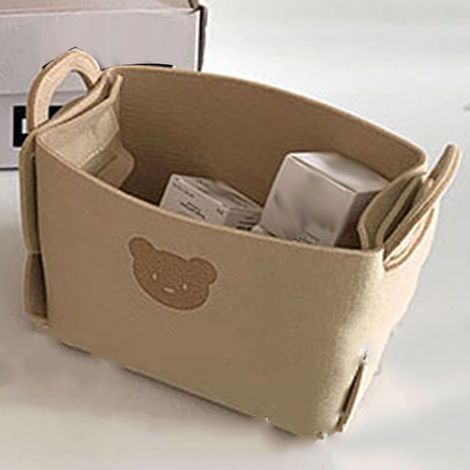 Corbeille de rangement en feutre avec motif ours pliable (1/5)