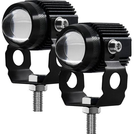 Moto Led Phare Projecteur Lentille Double Couleur Atv Scooter Conduite Pour Café Lumière Auxiliaire Lam (1/5)