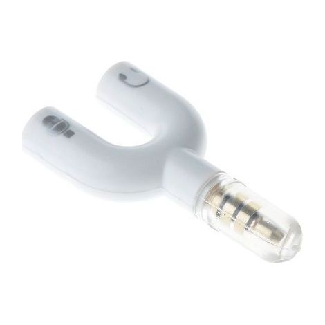 Adaptador divisor para auriculares y microfono jack 3.5 de 4  Blanco (1/2)