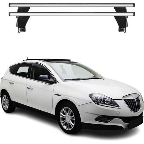 OMAC Dachträger Querträger Alu für Lancia Delta III 2008-2014 – Abschließbar – T-Nut – City-Crash-getestet – Max. 50 kg Silber (1/5)