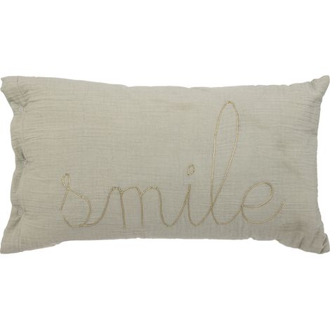 Coussin gaze de coton avec mot doux Vert 30x50 cm (1/2)