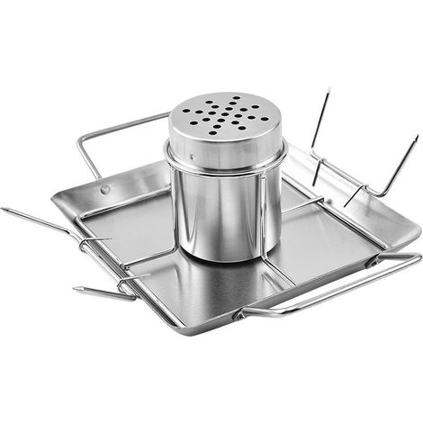 royaluxe -Support de Poulet pour canette de bière, Support Grille RôTissoire Poulet Acier Inoxydable Vertical Chicken Gril, avec bac d'égouttage adapté au Camping Barbecue en Plein air (1/5)