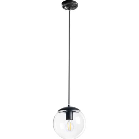 Pendant Lamp Black Aluminum Matte Outdoor Hanging Light Garden Lamp Glass Shade Modern Patio BLEES (1/5)