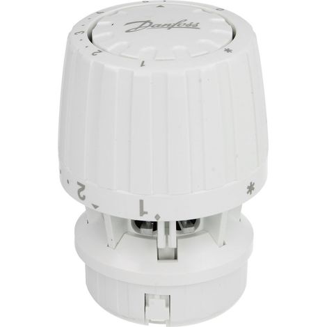 Danfoss – Tête thermostatique avec blocage à zéro – Plage de température 5-26°C – Système d'encliquetage – Design élégant blanc - RA2940