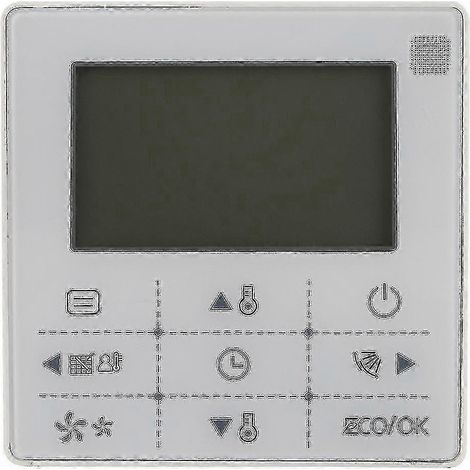 Contrôleur filaire universel KJR-90D/BK pour climatiseur central gainable, compatible multi-split, régulateur mural de température, pièce de rechange (1/5)