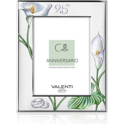 Valenti Cornice Portafoto 18 x 24 Cm Calle 25° Anniversario Argento