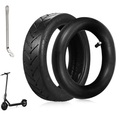 Pneu trottinette électrique 8 1/2, pneu caoutchouc 8,5 pouces avec démonte-pneu, chambre à air et pneu extérieur de remplacement pour Xiaomi M365/M365 Pro et pneus universels 8,5 pouces (1/4)