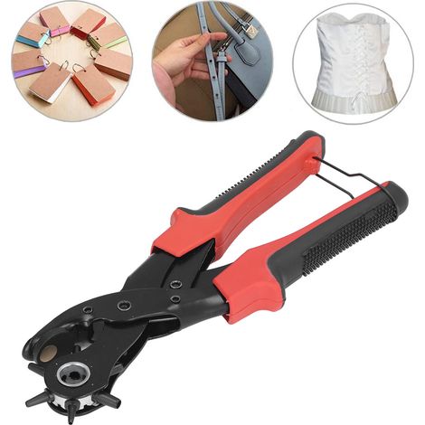 Kit d'outils de perforation du cuir, kit de perforation de ceintures adapté aux ceintures, selles, colliers pour chiens, bracelets de montre, chaussures, tissus, papier et projets d'artisanat. (1/5)