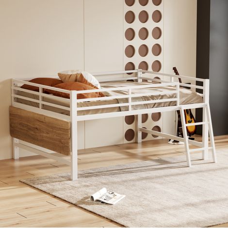struttura letto 140x200 con scrivania LED bianco HAVRYA (1/5)