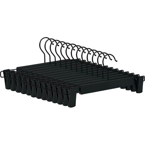 cintres pour pantalons avec clips réglables pour bretelles de jupe Crochet pivotant à 360° pour suspendre chaussettes jupes 10 360 Noir (1/5)