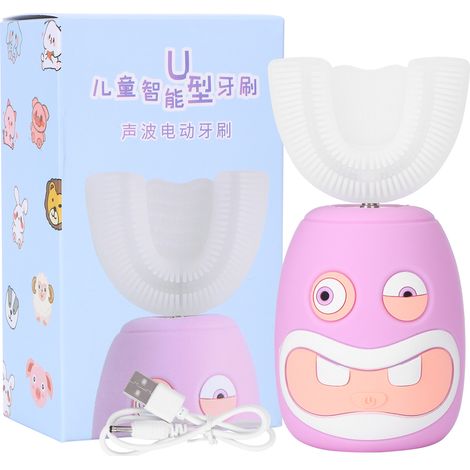 Brosse à dents électrique sonique pour enfants en forme de U avec design cartoon (1/5)