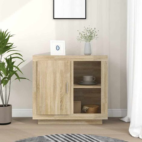Aparador color roble Sonoma 80x40x75 cm (1/4)