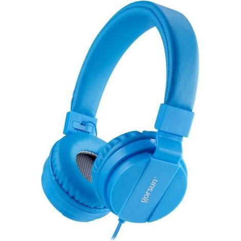 Casque Audio Enfant - - Modèle - Pliable - Bleu - Cache-oreilles amovible (1/5)