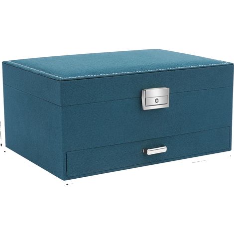Caja de joyería, cerradura resistente, diseño multinivel, verde (1/2)